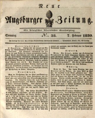 Neue Augsburger Zeitung Sonntag 7. Februar 1830