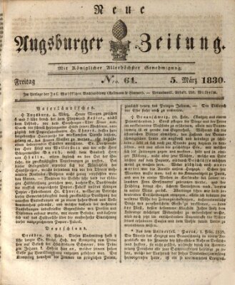 Neue Augsburger Zeitung Freitag 5. März 1830