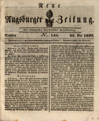 Neue Augsburger Zeitung Samstag 22. Mai 1830
