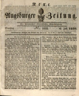 Neue Augsburger Zeitung Dienstag 6. Juli 1830