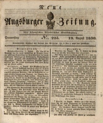 Neue Augsburger Zeitung Donnerstag 19. August 1830
