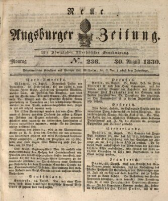 Neue Augsburger Zeitung Montag 30. August 1830