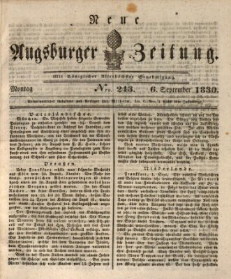Neue Augsburger Zeitung Montag 6. September 1830