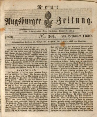 Neue Augsburger Zeitung Freitag 24. September 1830