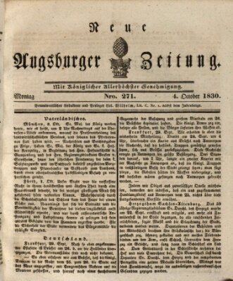 Neue Augsburger Zeitung Montag 4. Oktober 1830
