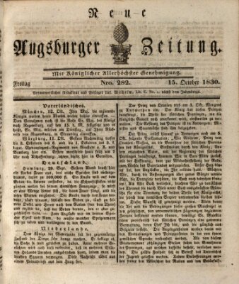 Neue Augsburger Zeitung Freitag 15. Oktober 1830