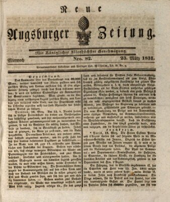 Neue Augsburger Zeitung Mittwoch 23. März 1831