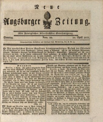 Neue Augsburger Zeitung Sonntag 10. April 1831