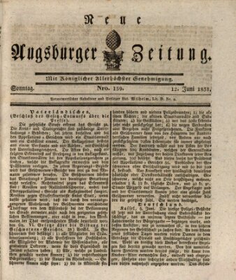 Neue Augsburger Zeitung Sonntag 12. Juni 1831