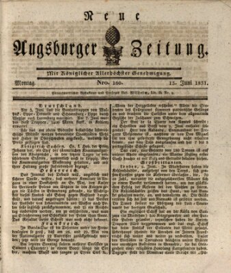 Neue Augsburger Zeitung Montag 13. Juni 1831