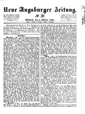 Neue Augsburger Zeitung Mittwoch 8. Februar 1860