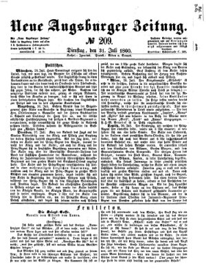 Neue Augsburger Zeitung Dienstag 31. Juli 1860