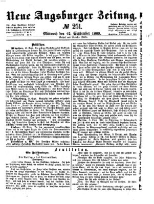 Neue Augsburger Zeitung Mittwoch 12. September 1860