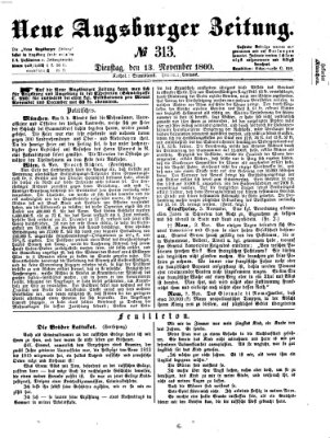 Neue Augsburger Zeitung Dienstag 13. November 1860