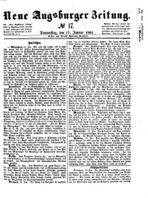 Neue Augsburger Zeitung Donnerstag 17. Januar 1861