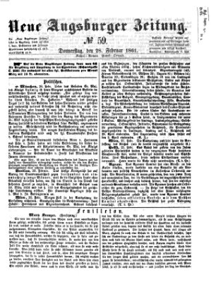 Neue Augsburger Zeitung Donnerstag 28. Februar 1861