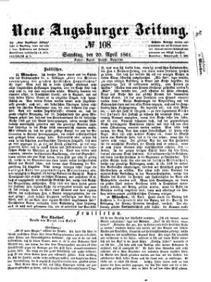 Neue Augsburger Zeitung Samstag 20. April 1861