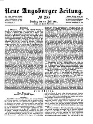 Neue Augsburger Zeitung Dienstag 23. Juli 1861