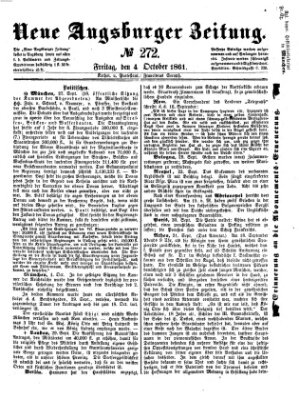 Neue Augsburger Zeitung Freitag 4. Oktober 1861