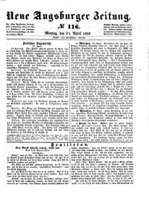 Neue Augsburger Zeitung Montag 28. April 1862