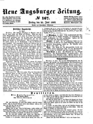 Neue Augsburger Zeitung Freitag 20. Juni 1862