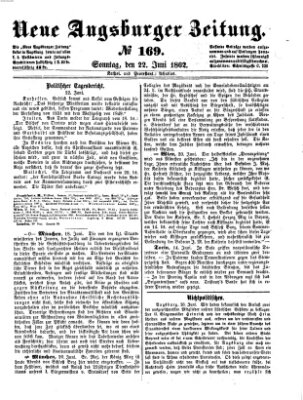 Neue Augsburger Zeitung Sonntag 22. Juni 1862