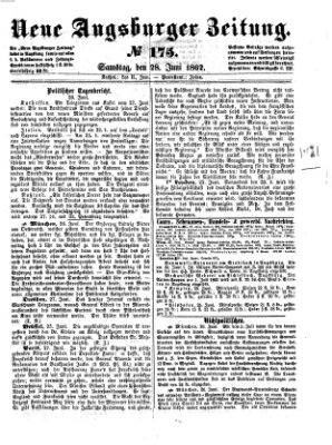 Neue Augsburger Zeitung Samstag 28. Juni 1862