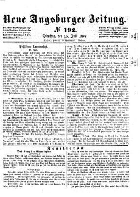Neue Augsburger Zeitung Dienstag 15. Juli 1862