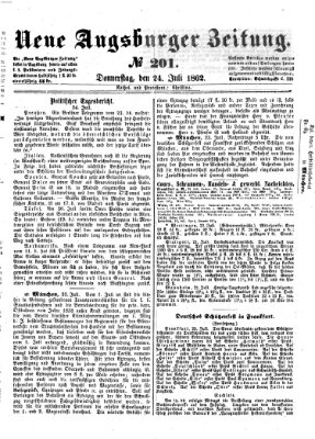 Neue Augsburger Zeitung Donnerstag 24. Juli 1862
