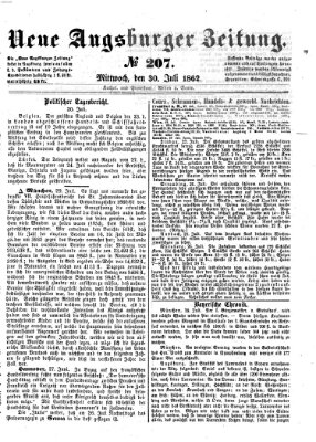 Neue Augsburger Zeitung Mittwoch 30. Juli 1862