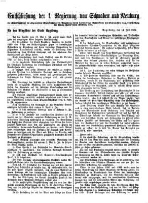 Neue Augsburger Zeitung Montag 14. Juli 1862