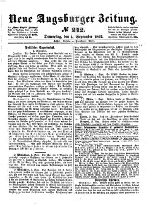 Neue Augsburger Zeitung Donnerstag 4. September 1862