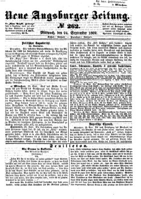 Neue Augsburger Zeitung Mittwoch 24. September 1862