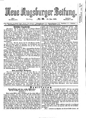 Neue Augsburger Zeitung Freitag 30. Januar 1863