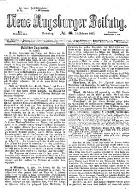 Neue Augsburger Zeitung Sonntag 15. Februar 1863