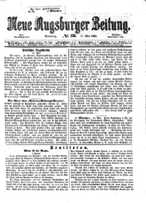 Neue Augsburger Zeitung Sonntag 17. Mai 1863