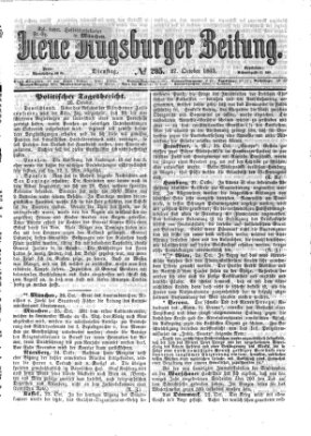 Neue Augsburger Zeitung Dienstag 27. Oktober 1863