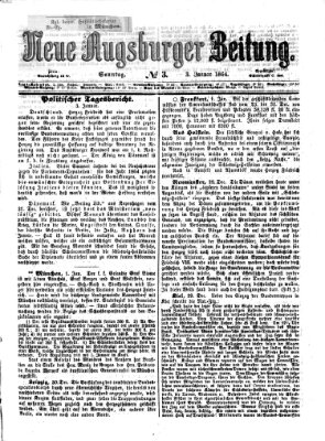 Neue Augsburger Zeitung Sonntag 3. Januar 1864