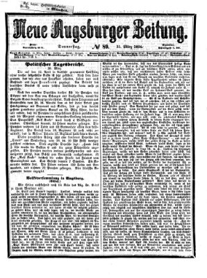 Neue Augsburger Zeitung Donnerstag 31. März 1864