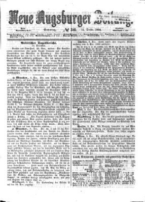 Neue Augsburger Zeitung Sonntag 11. Dezember 1864