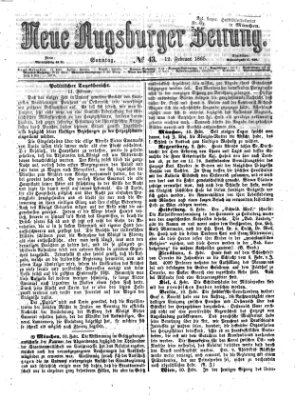 Neue Augsburger Zeitung Sonntag 12. Februar 1865