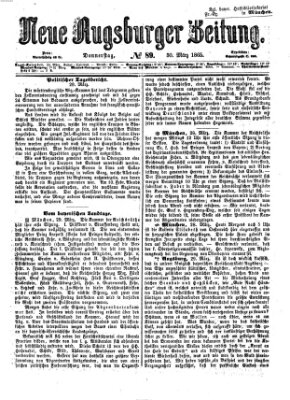 Neue Augsburger Zeitung Donnerstag 30. März 1865