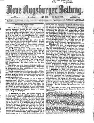 Neue Augsburger Zeitung Samstag 22. April 1865