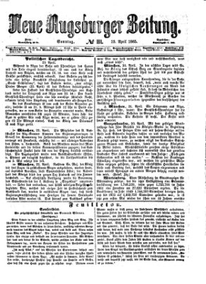 Neue Augsburger Zeitung Sonntag 23. April 1865