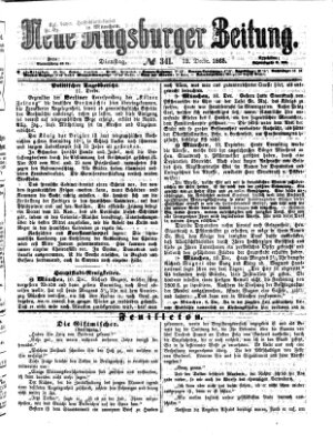 Neue Augsburger Zeitung Dienstag 12. Dezember 1865
