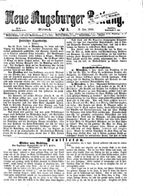 Neue Augsburger Zeitung Mittwoch 3. Januar 1866