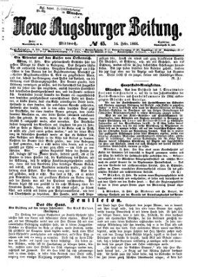 Neue Augsburger Zeitung Mittwoch 14. Februar 1866
