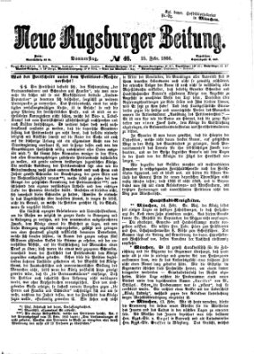 Neue Augsburger Zeitung Donnerstag 15. Februar 1866