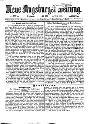 Neue Augsburger Zeitung Mittwoch 4. April 1866