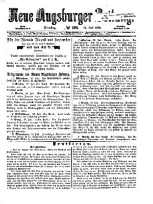 Neue Augsburger Zeitung Dienstag 31. Juli 1866